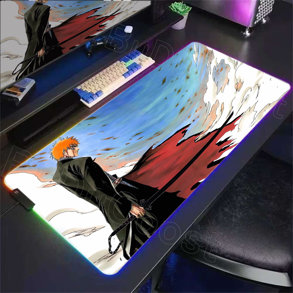 Home Office Bleaching - แผ่นรองเมาส์อนิเมะญี่ปุ่นเท่ๆ ลาย Bleach RGB คุโรซากิ อิจิโกะ