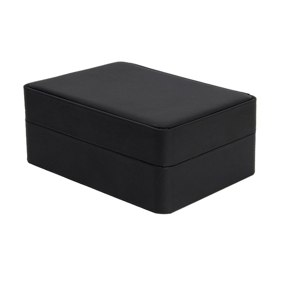 Home Office Box - กล่องเก็บกระดุมข้อมือและคลิปหนีบเนคไทแบบพกพา 6 ช่อง สีดำ วัสดุโฟม PU