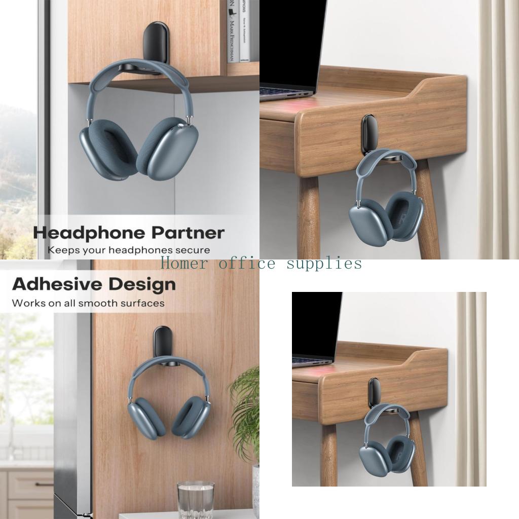 Home Office Organization - ที่ยึดหูฟังติดผนัง K43B พร้อมกาวด้านหลังสำหรับห้องเล่นเกมและองค์กรโต๊ะทำงาน