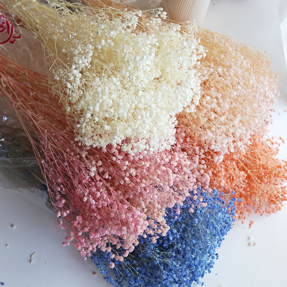 Home Office Bleaching - 50g/สีสันธรรมชาติ Preserved แห้ง Babysbreath Gypsophila Bleached