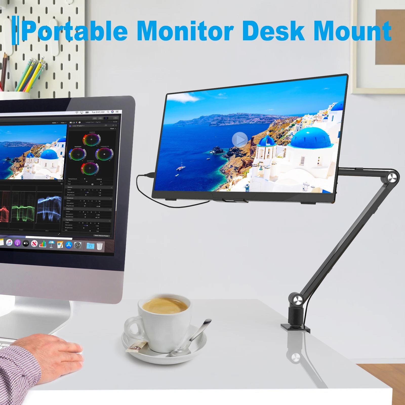 Monitor Arm Dual - 2025 แท็บเล็ตสําหรับ Ipad แบบพกพาขาตั้ง Mount สําหรับ