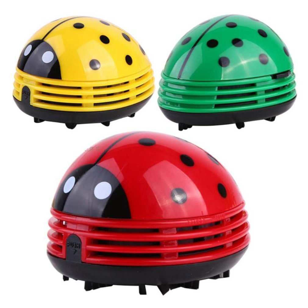 Home Office Desk Ideas - น่ารัก Ladybug เดสก์ท็อปเครื่องดูดฝุ่นฝุ่นสําหรับ Home Office ตารางแปรงทําความสะอาดขนาดเล็กทําความสะอาดคีย์บอร์ด