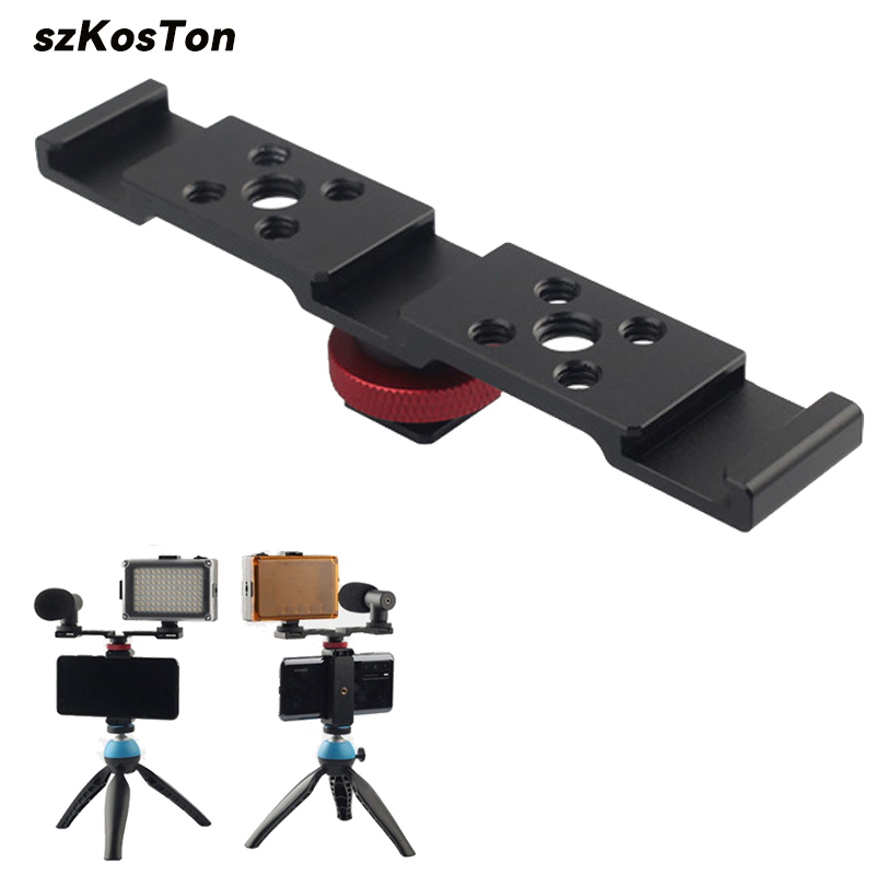 Monitor Arm Dual - อลูมิเนียม Cold Shoe Mount Bracket Dual