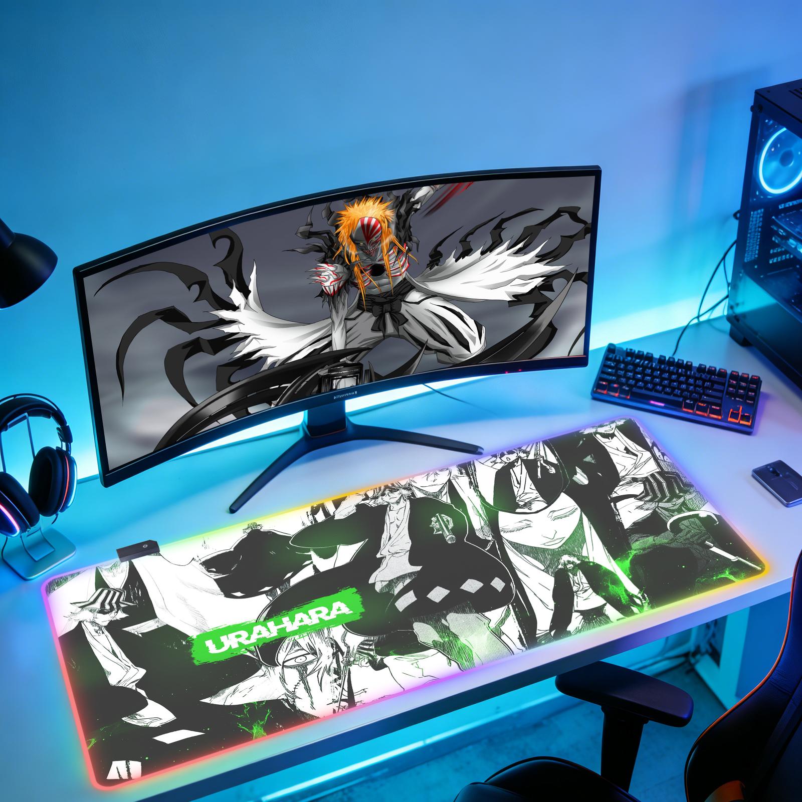 Home Office Bleaching - B-BLEACH แผ่นรองเมาส์คอมพิวเตอร์ RGB ใหม่ XXL แผ่นรองโต๊ะทำงาน