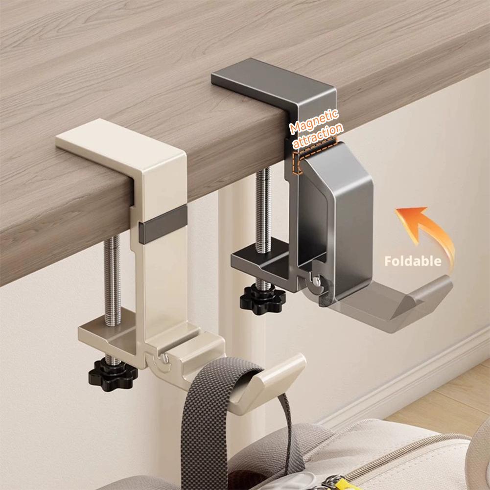 Home Office Desk Ideas - ตะขอแขวนกระเป๋าแบบหนีบ ไม่ต้องเจาะ ติดตั้งได้กับโต๊ะ สำหรับแขวนกระเป๋าเป้ หูฟัง ใช้ได้ในโรงเรียน