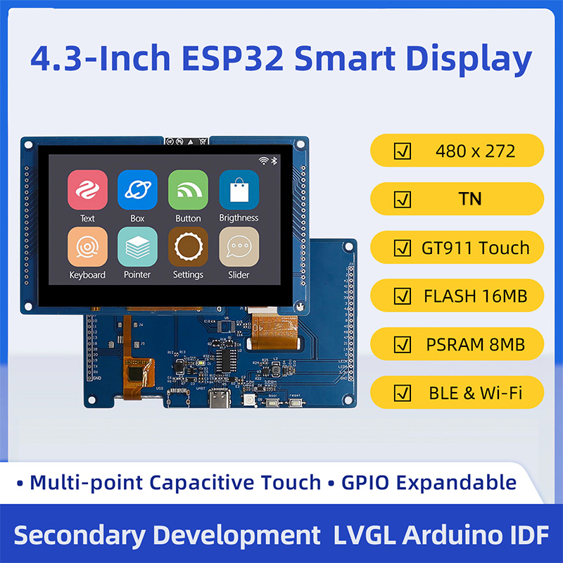 Monitor Arm Dual - ESP32 S3 4.3 นิ้ว 480*272 หน้าจอสัมผัสแบบ