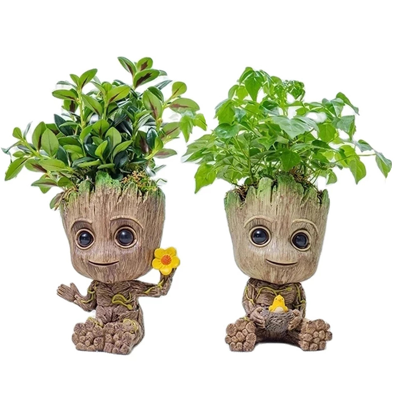 Home Office Freelancer - งานฝีมือตกแต่งบ้าน Miniature Office Desktop การ์ตูน Groot
