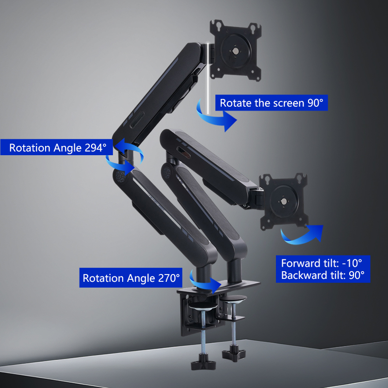 ขาตั้งจอภาพแบบติดโต๊ะพร้อมแก๊ส - Monitor Arm Dual บทวิจารณ์และราคา