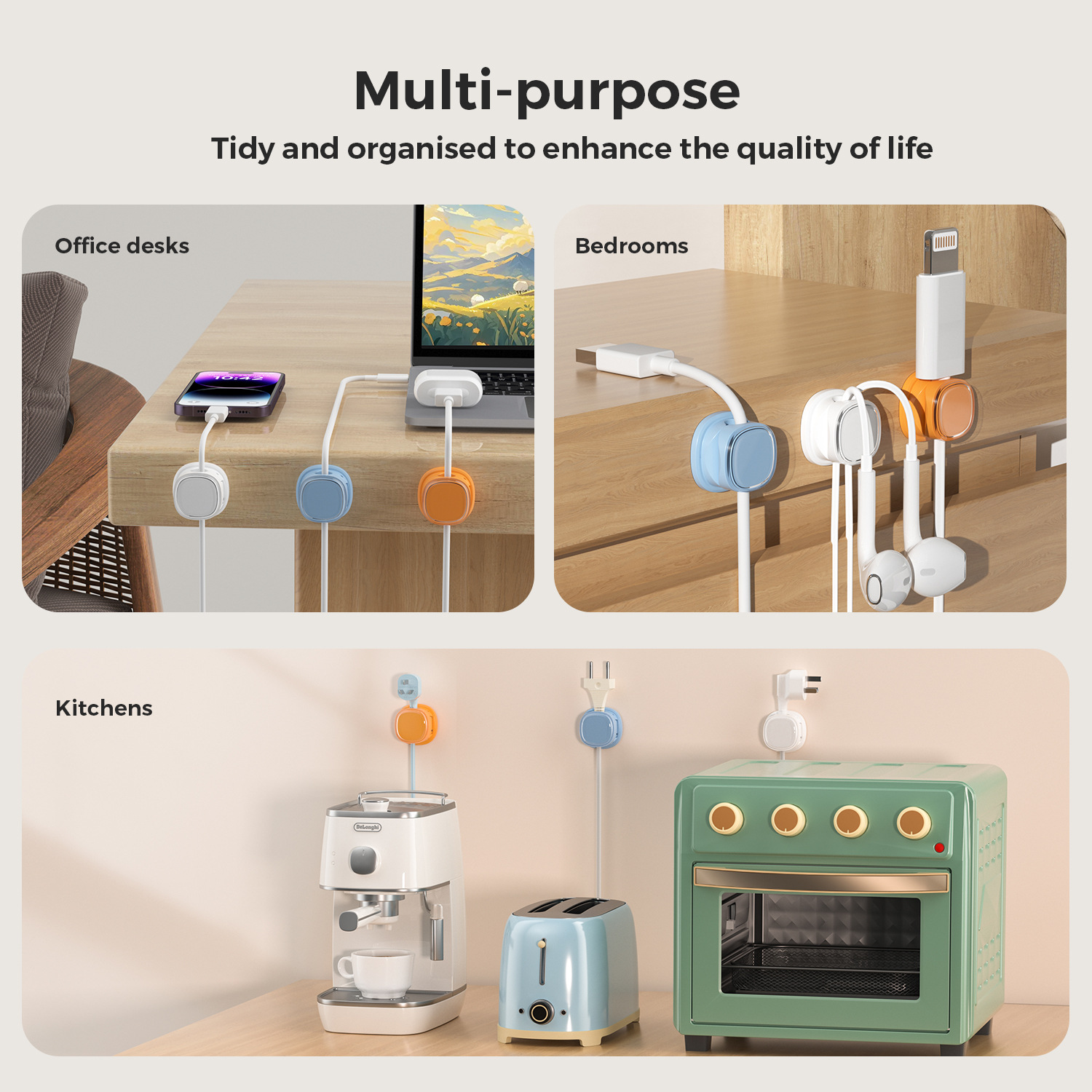 ที่เก็บสายไฟแบบกาว ตัวหนีบสายไ - Home Office Organization บทวิจารณ์และราคา