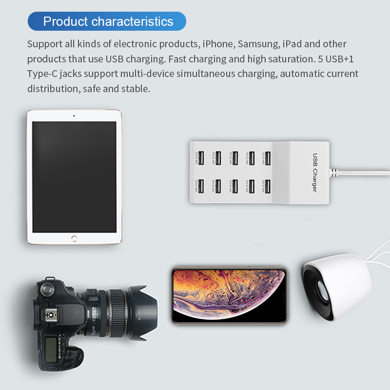 ฮับ USB 10 พอร์ต ชาร์จเร็ว อะแ - Home Office In Uk บทวิจารณ์และราคา