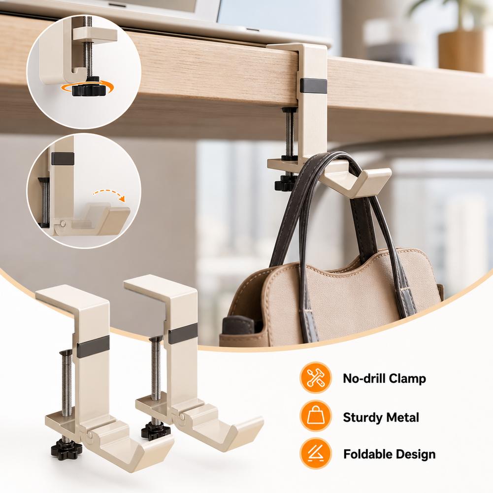 ตะขอแขวนกระเป๋าแบบหนีบ ไม่ต้อง - Home Office Desk Ideas บทวิจารณ์และราคา