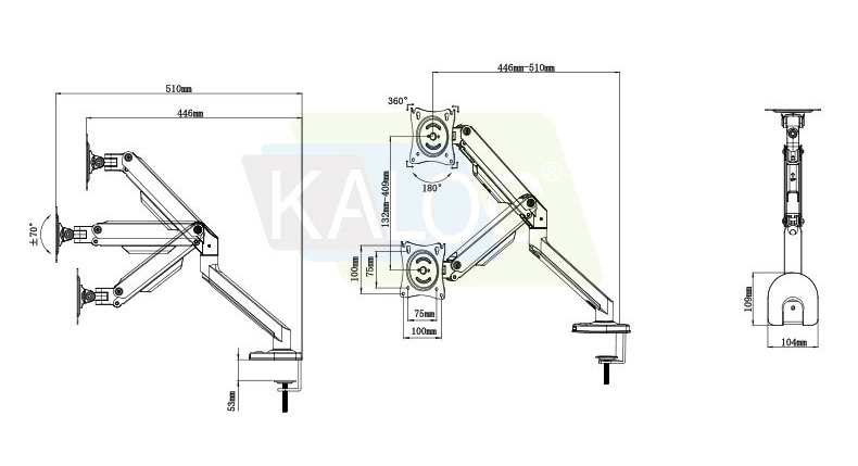 ขาตั้งจอคอมพิวเตอร์แบบติดตั้งบ - Monitor Arm Dual บทวิจารณ์และราคา