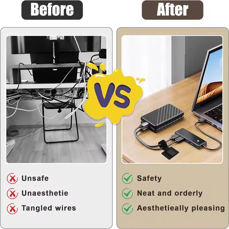 ที่ยึดสายไฟใต้โต๊ะแบบปรับได้ พ - Home Office Organization บทวิจารณ์และราคา